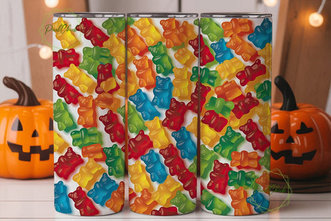 Colorful Gummy Bear 20oz Tumbler Wrap Sublimation PixelChick 