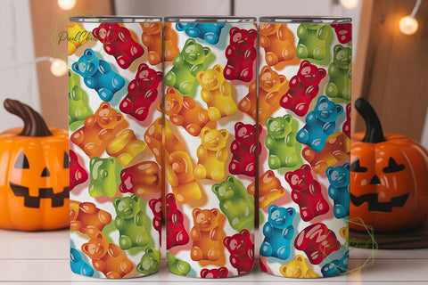 Colorful Gummy Bear 20oz Tumbler Wrap Sublimation PixelChick 