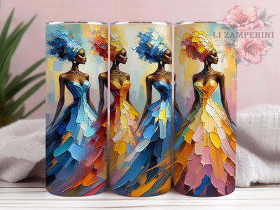 Colorful Headwrap African Women Tumbler, Afrocentric Portrait, Colorful Headwraps, Tribal Style, Tumbler Wrap, Sublimation Design, 20oz Tumbler Sublimation Li Zamperini 