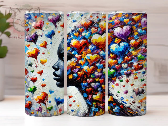 Colorful Heart 20oz Artistic Tumbler, Colorful Tumbler, Heart Design, Vibrant Face, 20oz Sublimation, Bright Drinkware, Artistic Tumbler, Unique Gift Sublimation Lara' s Designs 