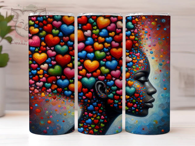 Colorful Heart 20oz Artistic Tumbler, Colorful Tumbler, Heart Design, Vibrant Face, 20oz Sublimation, Bright Drinkware, Artistic Tumbler, Unique Gift Sublimation Lara' s Designs 