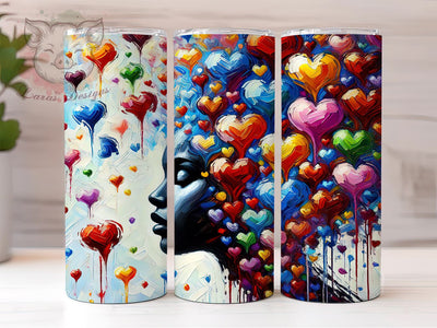 Colorful Heart 20oz Artistic Tumbler, Colorful Tumbler, Heart Design, Vibrant Face, 20oz Sublimation, Bright Drinkware, Artistic Tumbler, Unique Gift Sublimation Lara' s Designs 