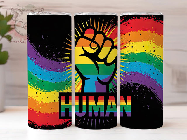 Colorful Human Rainbow Pride Tumbler, LGBTQ+ Rainbow Wrap, Pride Rainbow Tumbler, 20oz LGBTQ+ Design, Equality Tumbler, Rainbow Pride Wrap, Colorful LGBTQ+ Tumbler Sublimation Lara' s Designs 