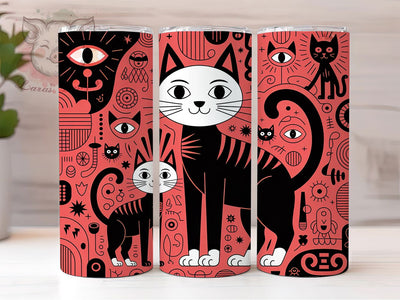 Colorful Japanese Cat Tumbler, Colorful Cat Tumbler, Japanese 20oz Wrap, Sublimation Design, Stylish Gift Idea, Artistic Cat Wrap, Museum Quality Tumbler Sublimation Lara' s Designs 