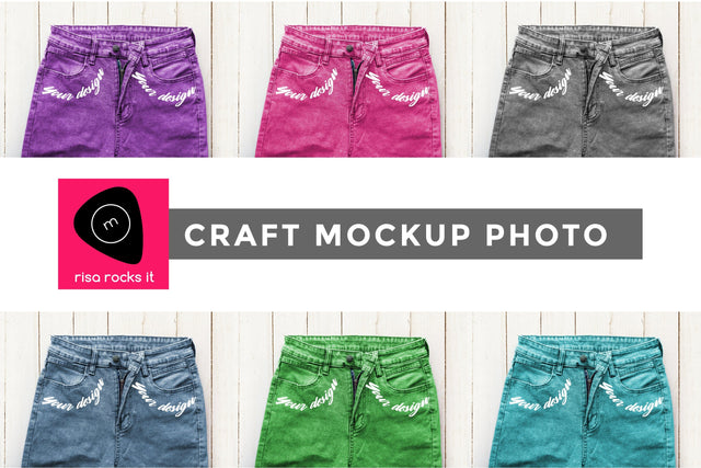 Colorful Jeans Craft JPG Mockup Mock Up Photo Risa Rocks It 