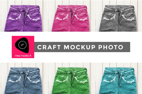 Colorful Jeans Craft JPG Mockup Mock Up Photo Risa Rocks It 