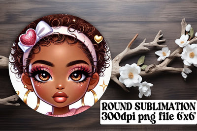 Colorful keychain designs, ideal for round PNG projects! , Love Girl Sublimation afrosvg 