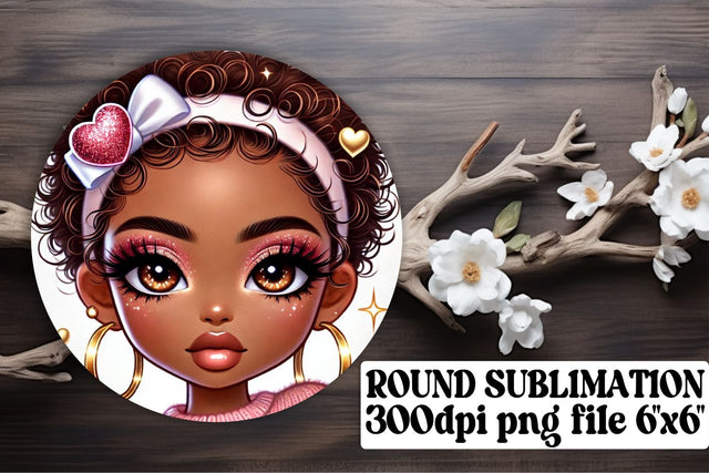 Colorful keychain designs, ideal for round PNG projects! , Love Girl Sublimation afrosvg 