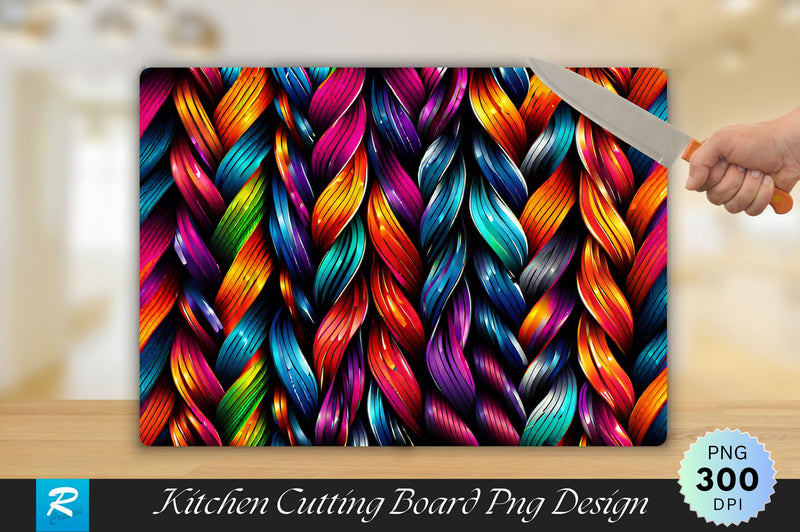 Colorful Knitted Background Cutting Board Sublimation Regulrcrative 