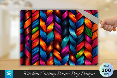 Colorful Knitted Background Cutting Board Sublimation Regulrcrative 