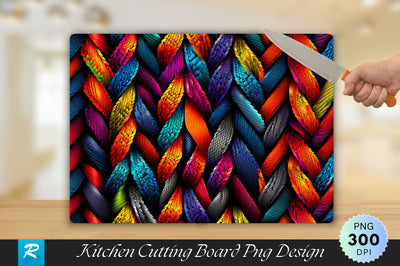 Colorful Knitted Background Cutting Board Sublimation Regulrcrative 