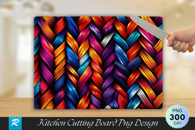 Colorful Knitted Background Cutting Board Sublimation Regulrcrative 