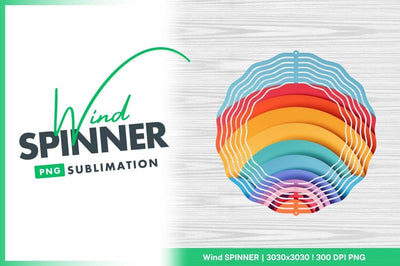 Colorful layered paper rainbow sky wind spinner Sublimation Regulrcrative 
