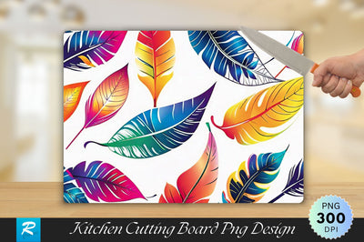 Colorful Leaf Pattern Cutting Board Sublimation Regulrcrative 