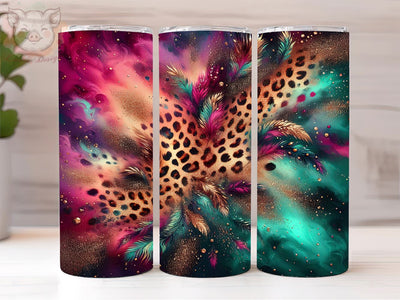 Colorful Leopard 20oz Tumbler Png, Straight & Tapered Tumbler Png, Leopard Tumbler Png, Digital Download PNG Sublimation Lara' s Designs 