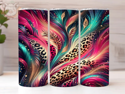 Colorful Leopard 20oz Tumbler Png, Straight & Tapered Tumbler Png, Leopard Tumbler Png, Digital Download PNG Sublimation Lara' s Designs 