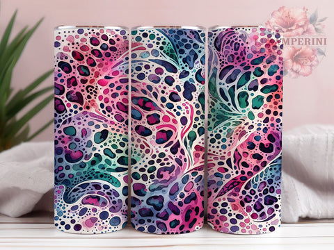 Colorful Leopard 20oz Tumbler Wrap PNG, Leopard Tumbler Png, Straight & Tapered Tumbler Wrap, Instant Digital Download Sublimation Li Zamperini 