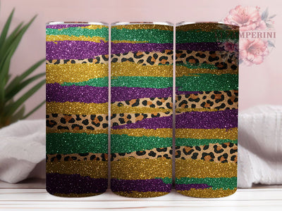Colorful Leopard Mardi Gras Tumbler, Carnival Animal Print Wrap, Festive Party Cup, 20oz Sublimation Wrap, New Orleans Celebration Tumbler, Colorful Leopard Design Cup, Mardi Gras Wild Theme Wrap Sublimation Li Zamperini 