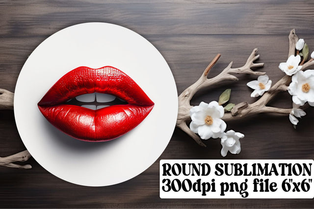 Colorful Lips Round Ornaments Kit: Vibrant Sublimation Collection Sublimation afrosvg 