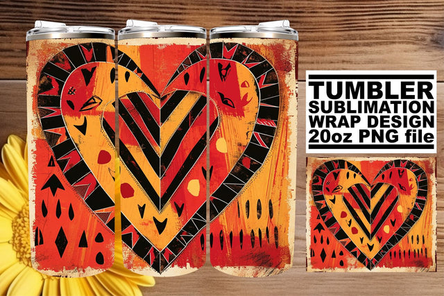 Colorful Love Patterns - Heart Tumbler Wrap Sublimation afrosvg 