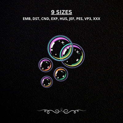 Colorful Magic Bubbles Machine Embroidery Design PES DST Stitch Pattern Files Embroidery/Applique DESIGNS PatternFeed8 