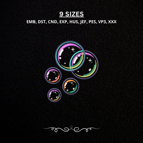 Colorful Magic Bubbles Machine Embroidery Design PES DST Stitch Pattern Files Embroidery/Applique DESIGNS PatternFeed8 