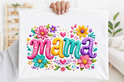 Colorful Mama Floral Sublimation PNG Sublimation SVGArt 