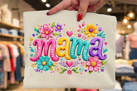 Colorful Mama Floral Sublimation PNG Sublimation SVGArt 