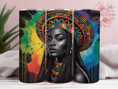Colorful Melanin Queen Tumbler, Black Woman Design, Bright Colorful Theme, Afrocentric Style, Empowerment Artwork, Bold Vibrant Colors, Tumbler Wrap, Sublimation Design, 20oz Tumbler, Cultural Pride Sublimation Li Zamperini 