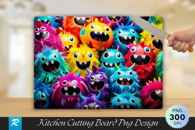 Colorful Monster Cutting Board Sublimation Regulrcrative 