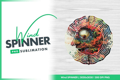Colorful Monster Face Illustration with Large Eye and Open Mouth Sublimation Regulrcrative 