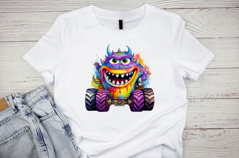 Colorful Monster Truck Sublimation Bundle Sublimation Designangry 