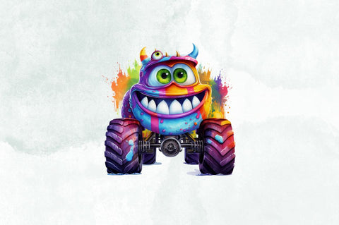 Colorful Monster Truck Sublimation Bundle Sublimation Designangry 