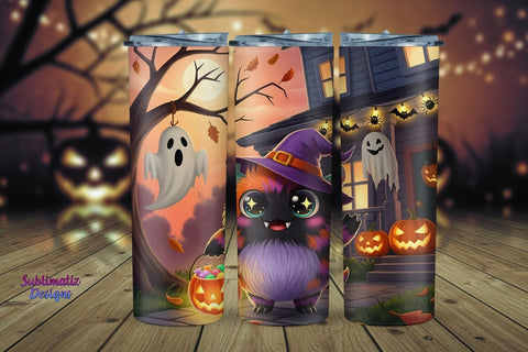 Colorful Monster Wrap for 20oz Tumbler | Halloween Tumbler Wrap for Sublimation Sublimation Sublimatiz Designs 