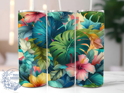 Colorful Monstera Botanical Tumbler, Indoor Garden Tumbler, Colorful Botanical Wrap, Artistic Plant Wrap, Museum Quality Wrap, Sublimation Design, Trendy Gift Idea Sublimation ToriDesigns 