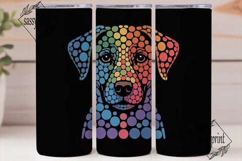 Colorful Mosaic Dog 20oz Tumbler Wrap Sublimation sassyprint 