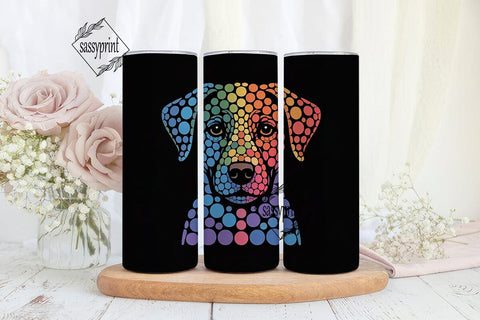 Colorful Mosaic Dog 20oz Tumbler Wrap Sublimation sassyprint 