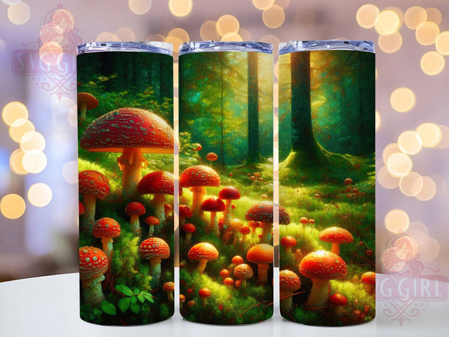 Colorful Mushroom Nature Tumbler, Stainless Steel, Thermal Tumbler, Nature Theme, Whimsical Design, 20Oz Tumbler, Sublimation Wrap Sublimation SvggirlplusArt 