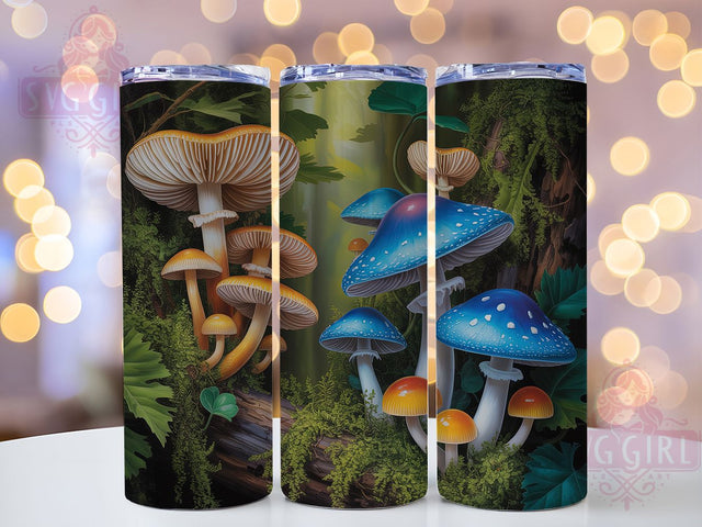 Colorful Mushroom Nature Tumbler, Stainless Steel, Thermal Tumbler, Nature Theme, Whimsical Design, 20Oz Tumbler, Sublimation Wrap Sublimation SvggirlplusArt 