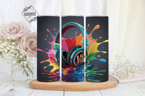 Colorful Music Splashes 20oz Tumbler Sublimation sassyprint 