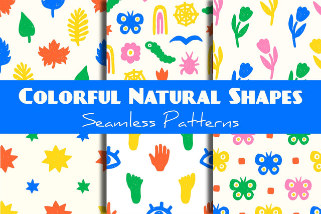 Colorful Natural Shapes Seamless Patterns Digital Pattern Rin Green 