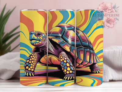 Colorful Ocean Turtle Tumbler, Ocean Theme, Marine Life, Vibrant Style, Exotic Design, 20Oz Tumbler, Sublimation Wrap Sublimation Li Zamperini 