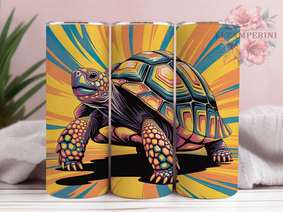 Colorful Ocean Turtle Tumbler, Ocean Theme, Marine Life, Vibrant Style, Exotic Design, 20Oz Tumbler, Sublimation Wrap Sublimation Li Zamperini 