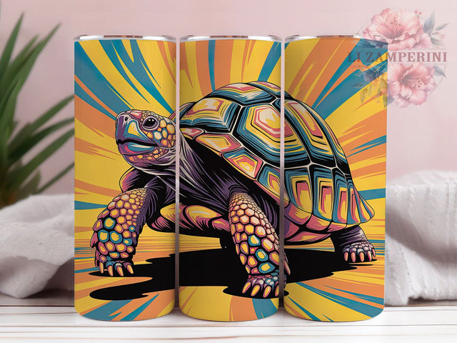 Colorful Ocean Turtle Tumbler, Ocean Theme, Marine Life, Vibrant Style, Exotic Design, 20Oz Tumbler, Sublimation Wrap Sublimation Li Zamperini 