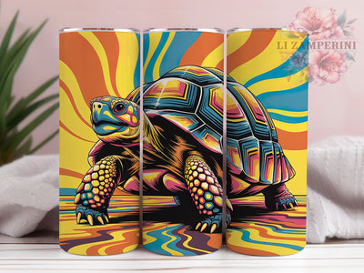 Colorful Ocean Turtle Tumbler, Ocean Theme, Marine Life, Vibrant Style, Exotic Design, 20Oz Tumbler, Sublimation Wrap Sublimation Li Zamperini 