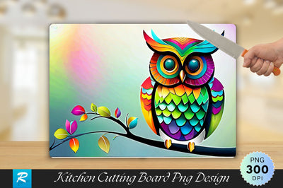 Colorful Owl Cutting Board Sublimation Regulrcrative 