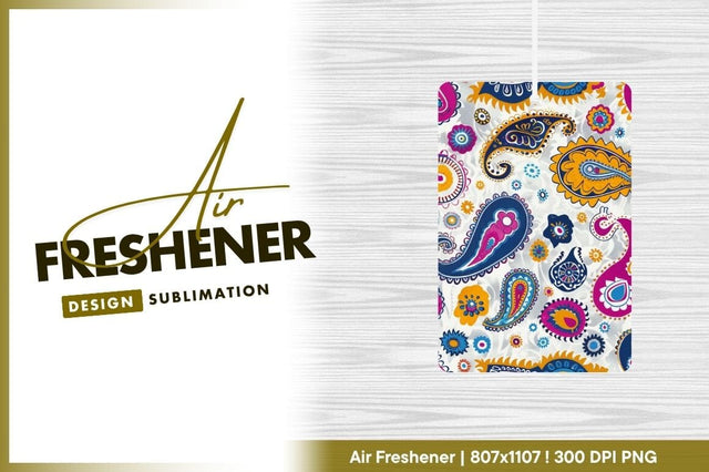 Colorful Paisley Pattern with Floral and Ornamental Elements on White Background Sublimation Regulrcrative 