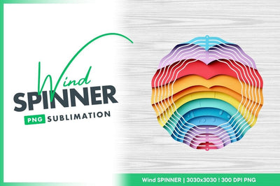 Colorful paper art rainbow layers wind spinner Sublimation Regulrcrative 