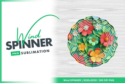 Colorful paper cut flowers and green leaves Sublimation Regulrcrative 