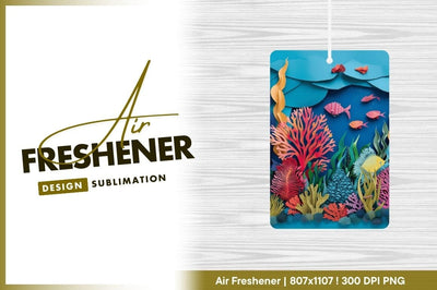 Colorful paper cut underwater scene with fish Sublimation Regulrcrative 